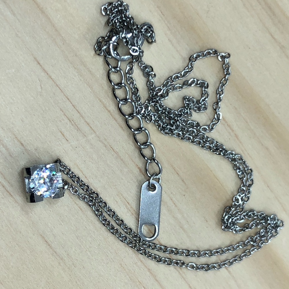 Stainless Steel CZ Necklace - Picture 5 of 6